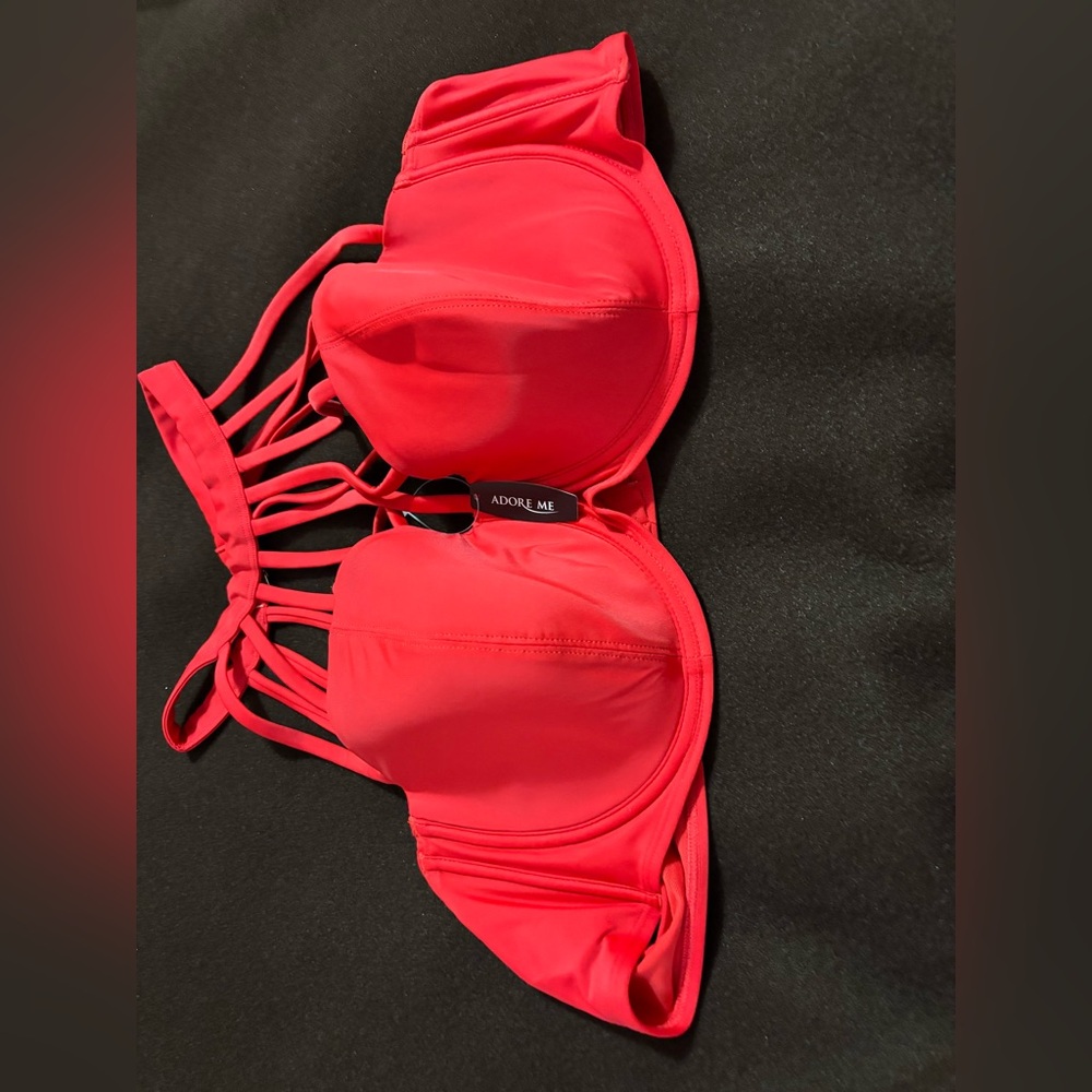 ADORE ME RED STRAPPY BRA/ Swim top. 44D